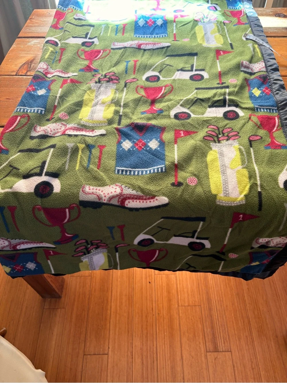 Handmade Golf Fleece Throw Blanket Green 60x100